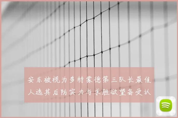 安东被视为多特蒙德第三队长最佳人选其后防实力与求胜欲望备受认可
